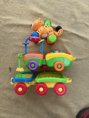 Buy B 91 Fisher Price Leopard / Tiger Push And Go Toy 2008 Mattel Tortoise In Back • 10£