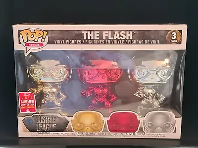 Buy Funko Pop Justice League The Flash Chrome 3 Pack SDCC , Great Collectible  • 44.95£