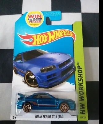 Buy Hot Wheels Nissan Skyline GT-R R34 HW Workshop Then And Now Long Card 230/250  • 24.99£