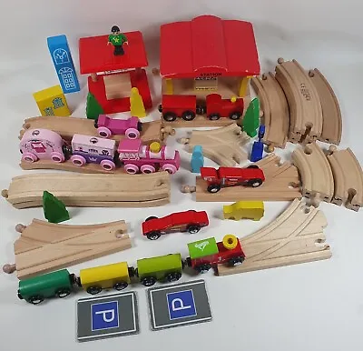 Buy Wooden Train Set Pink Engine Hot Wheels Tim Toots & Track Bundle Lot Mixed • 18.99£