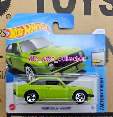 Buy New HOT WHEELS 2024 FORD ESCORT RS2000 LIME GREEN Boxed Shipping Combined Post • 16.95£