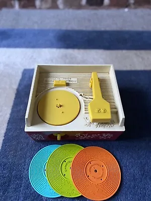 Buy Vintage Fisher Price Music Box Record Player Wind Up 1971 + 5 Disks • 29.99£