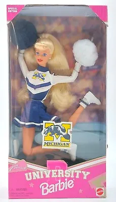 Buy 1996 Michigan University Cheerleader Barbie Doll / Mattel 17398, NrfB • 46.21£
