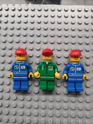 Buy Lego Minifigure - Octan Classic Worker, Blue With Red Cap, X 3 • 2.99£