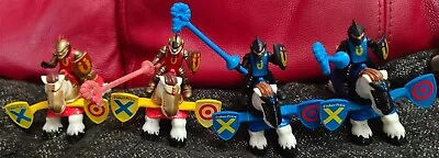 Buy Fisher Price 1994 Great Adventures 2x Red,2x Blue Jousting Knights And Horses • 16.95£
