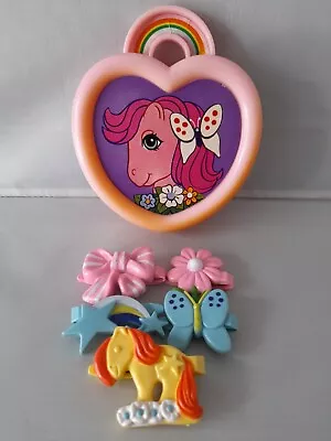 Buy G1 My Little Pony UK Heart Shaped Trinket Box With Hair Clips Vintage • 12.50£