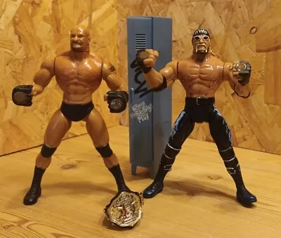Buy Wcw Magnetic Figures Hulk Hogan & Goldberg Complete With Belt & Magnetic Locker • 9.99£