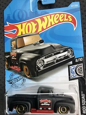Buy Hot Wheels Custom '56 Ford Truck Black 2018 227/250 Long Card New • 8£