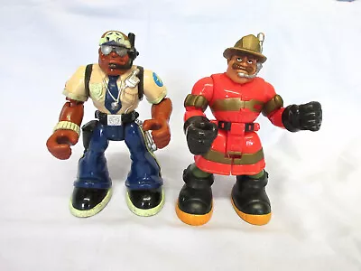 Buy Fisher Price / Mattel Rescue Heroes Fireman Billy Blaze,Night Squad Jake Justice • 5.50£