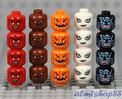 Buy LEGO - 20x Minifigure Head Lot - Werewolf Monster Pumpkin Troll Zombie Skull • 15.15£