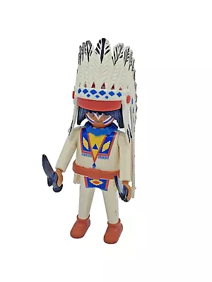 Buy Playmobil Figure 3876 Indian Chief Western Indian ACW Rare Collectible Figure • 8.69£