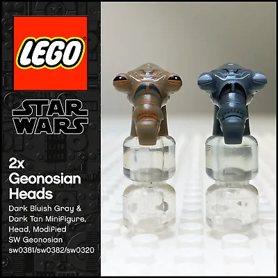 Buy GENUINE LEGO Star Wars 2 X Geonosian Heads SW0381 SW0382 9491 Zombie Clone Wars • 4.99£