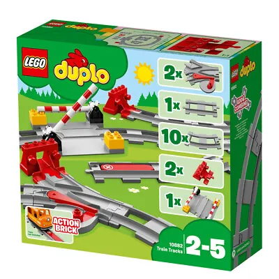 Buy Lego Duplo Train Tracks Railway Set With Action Brick 10882 Ages 2-5 Years • 20.49£