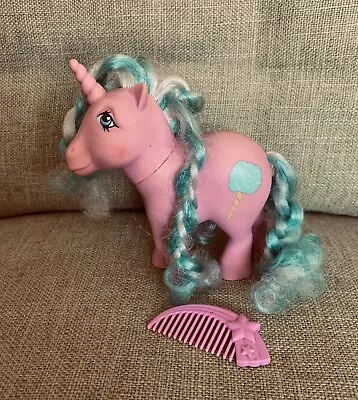 Buy VINTAGE MY LITTLE PONY  Sugar Sweet Unicorn Pony With Comb. 1983 Candy Cane • 30£
