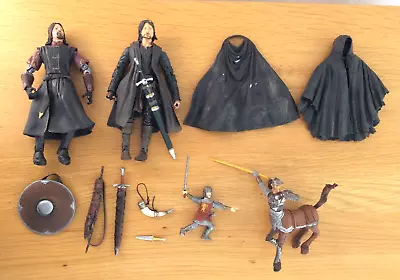 Buy Toy Biz Lord Of The Rings Bundle 4 Posable Figures Aragorn +1 & Weapons, Cloaks • 3.99£