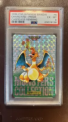 Buy Charizard 006 1996 Pokemon Japanese Bandai Carddass Vending Holo Prism PSA 6 • 355.53£