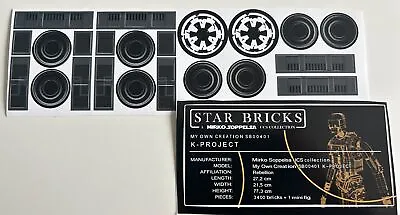 Buy LEGO Star Wars UCS Stickersheet MOC K-Project K-2SO Droid Starbricks • 17.47£
