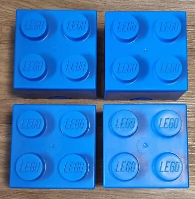 Buy LEGO:Vintage 4 Stud Storage Brick Plastic Blue Box 1985 Rare X 4  (4237349) • 34.95£