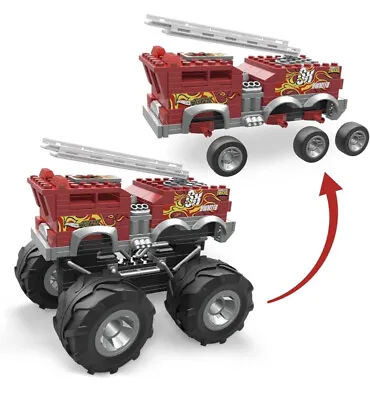 Buy Hot Wheels Monster Truck  MEGA Toy Vehicles FIRE ENGINE TRUCK BUILDING BLOCKS UK • 17.99£