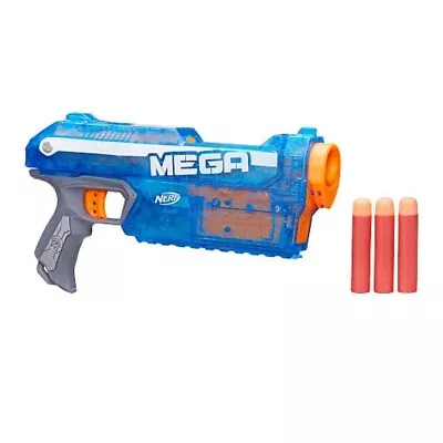Buy F*RARE* NERF N-strike Elite MEGA Magnus Foam Dart Blaster + Darts Sonic Ice Blue • 34.99£