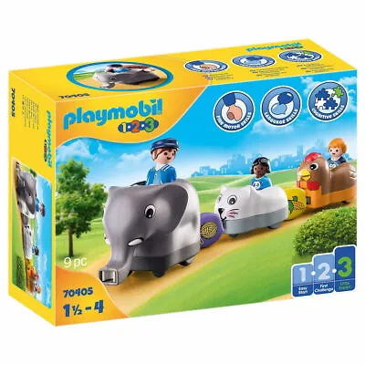 Buy Playmobil 123 70405 - Animal Train Figures & Playset - 9 Pieces • 14.99£