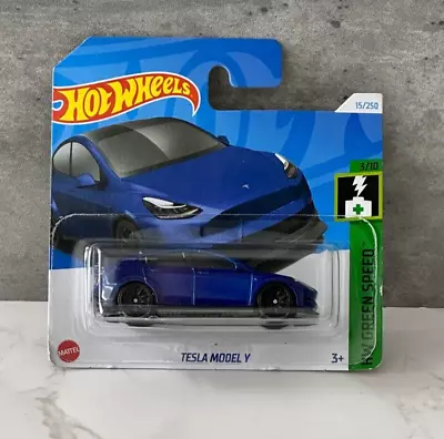 Buy Hot Wheels Tesla Model Y Blue *COMBINE POSTAGE* • 3.99£
