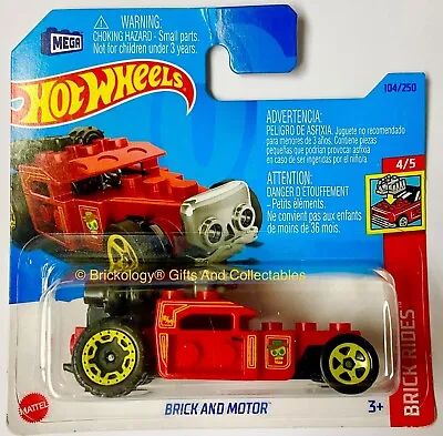 Buy Hot Wheels Fits Lego Car Brick And Motor Red Build On Removable Parts By Mattel • 12£