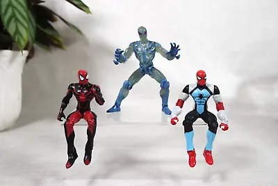 Buy Marvel ToyBiz 1996-97 Aqua Diver, Air Strike, Blue Ice Armour Spider-Man Figures • 32.99£