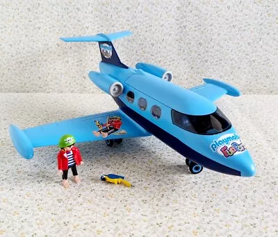 Buy Playmobil Family Fun Park 9366 Jet Plane Aeroplane Blue With A Figure And Parrot • 19.99£