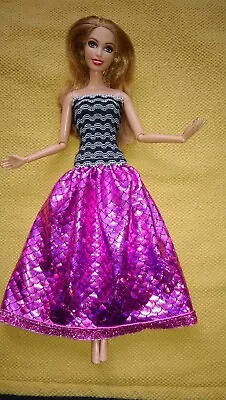 Buy Barbie Dolls Glitter Dress Pink Princess Bride Mermaid Ball Gown K49 • 5.19£