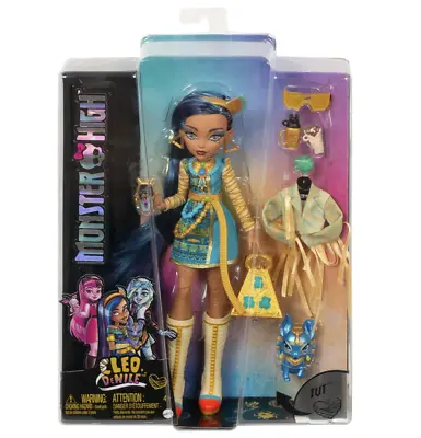 Buy Mattel Monster High Doll Cleo De Nile With Pet Dog Blue Streaked Hair New • 55.33£