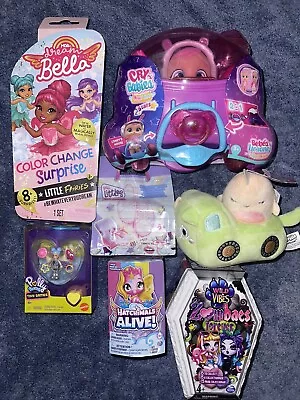 Buy Girls Toy Bundle! Cry Babies, Dream Bella Fairy, Squishville, Hatchimals + More! • 24.99£