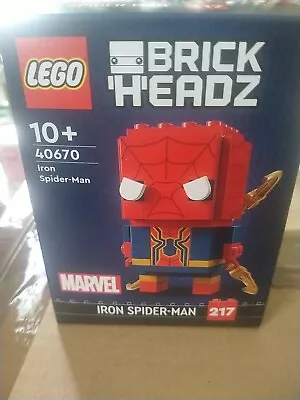Buy LEGO BRICKHEADZ IRON MAN SPIDER-MAN MARVEL 40670 New Sealed FREE POSTAGE • 8£