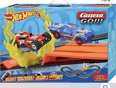 Buy Hot Wheels Carrera GO !!! 4.3m Tack & Jump Battery Racing Scalextric Style • 59.99£