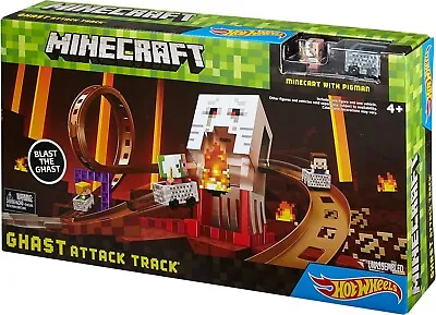 Buy Hot Wheels Minecraft Ghast Attack Race Car Track Set • 94.72£