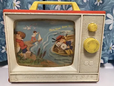 Buy Vintage 1964 Fisher Price Toy Giant Screen Music Box TV  - WORKING TV SCREEN! • 15£