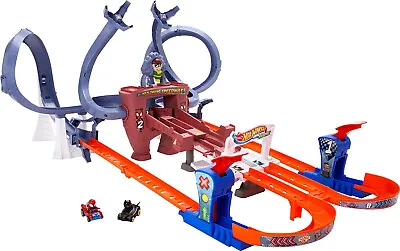 Buy Hot Wheels RacerVerse Spider-Man’s Web-Slinging Speedway Track Set With Hot Whee • 64.99£