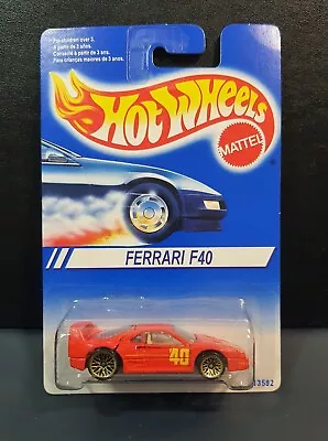 Buy Hot Wheels _ 1995 _ 1/64 _ Ferrari F40 / Red With Gold Lace Rim #13582 • 30.68£
