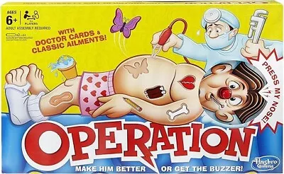 Buy Hasbro Gaming Classic Operation Game Electronic Board Game With Cards Ages 6+ • 9.99£
