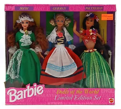 Buy 1994 DotW Barbie 3-Doll Gift Set: Irish, German, Polynesian / Mattel 13939, NrfB • 123.27£