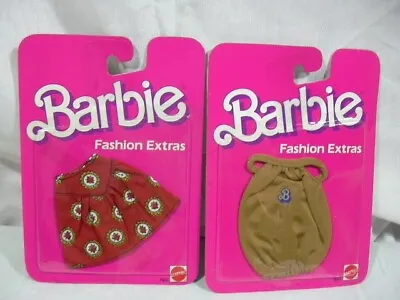Buy 1984 Barbie Mattel Vintage Fashion Extras Bordeaux Skirt Accessories & T-shirt W/b • 33.91£