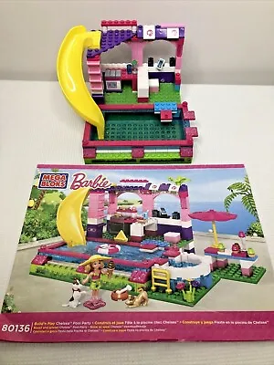Buy Mega Bloks Barbie Build'n Play Chelsea Pool Party 80136 Incomplete FOR PARTS • 8.22£