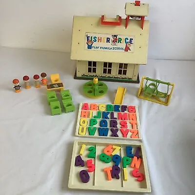 Buy Vintage Retro 1971 Fisher Price Little People Family School House Play Set • 29.95£