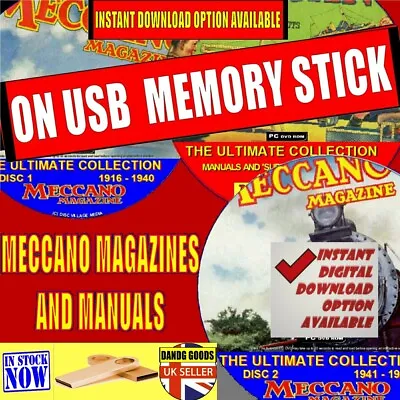 Buy 1000 Meccano Magazines Manuals Plans & Supermodel Leaflets 1906-89 USB DRIVE NEW • 16.16£