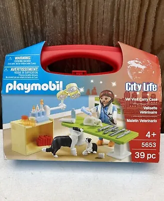 Buy PLAYMOBIL 5653 Case City Life Collectable Small Vet Carry Case Vet Animals Kids • 12.85£