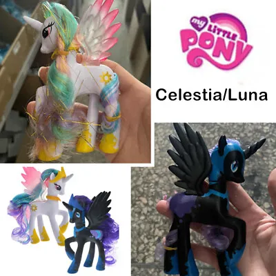 Buy My Little Pony 14cm Cartoon Rainbow Horse Luna Magic Princess Xmas Gift Figure • 8.40£