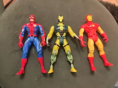 Buy Marvel Toy Biz Battle Worn Spiderman & Two X Iron Man  • 11.99£