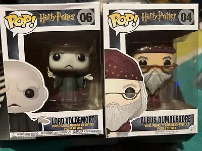 Buy 2 Funko POP! Harry Potter Wizard World Bundle Lord Voldemort #06 Dumbledore #04 • 9.99£