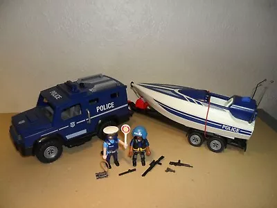 Buy PLAYMOBIL POLICE VAN+BOAT (Trailer,Van,Truck,Figures 5187) • 9.49£