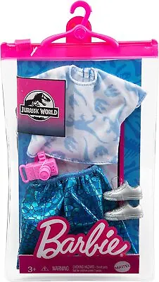 Buy Barbie Jurassic World Fashion Look Pack, Turquoise Shiny Skirt With Shirt • 11.33£